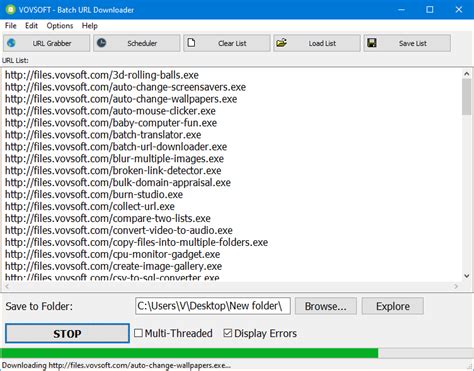 VovSoft Batch URL Downloader